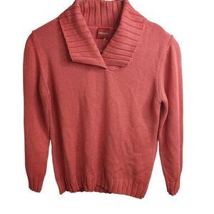 Olsen Canada Foldover Collar Thick Knit Wool Blend Sweater Size 10 Women's Retai